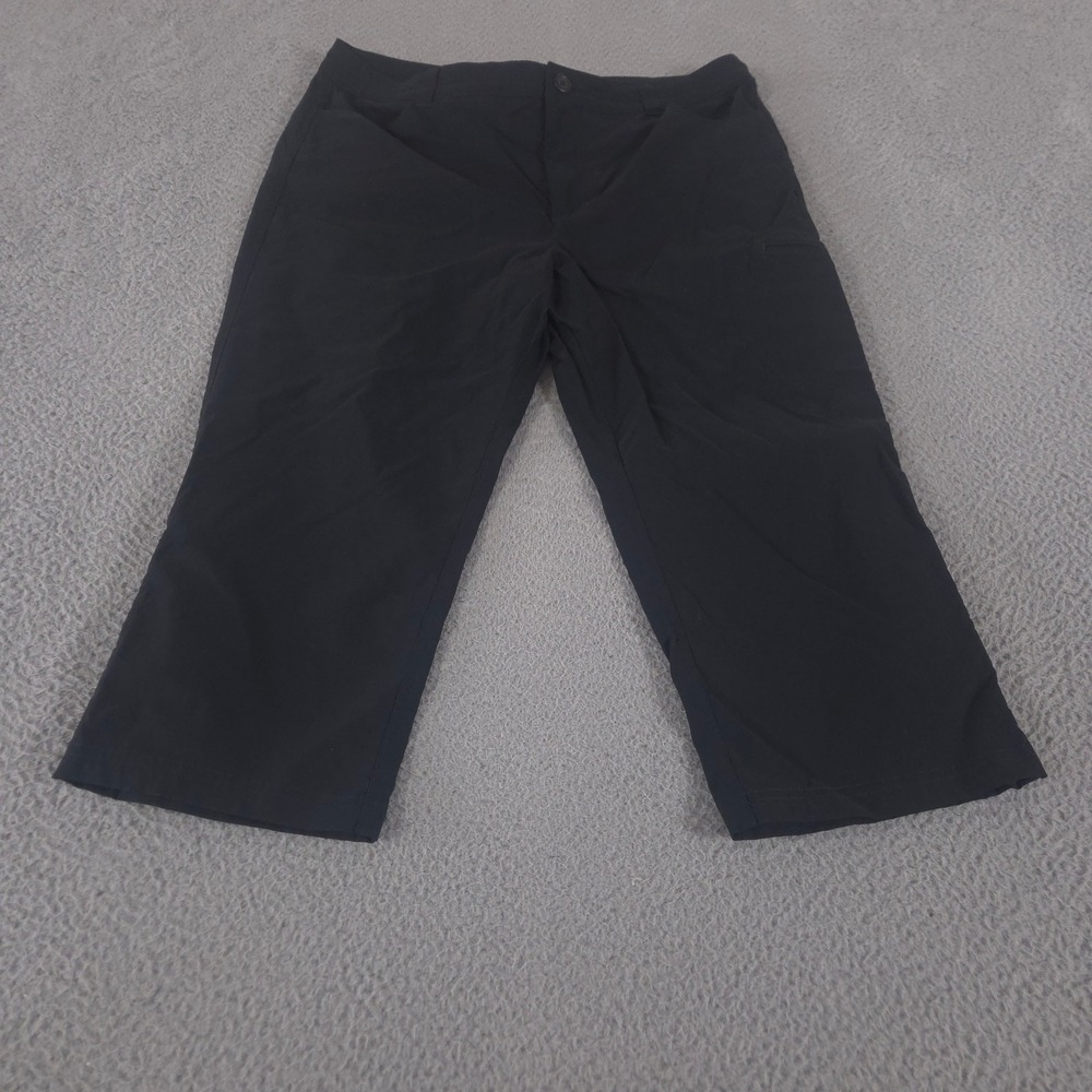 Eddie Bauer Pants Womens 14 Black Tech Capri Straight Leg Nylon Stretch Hiking